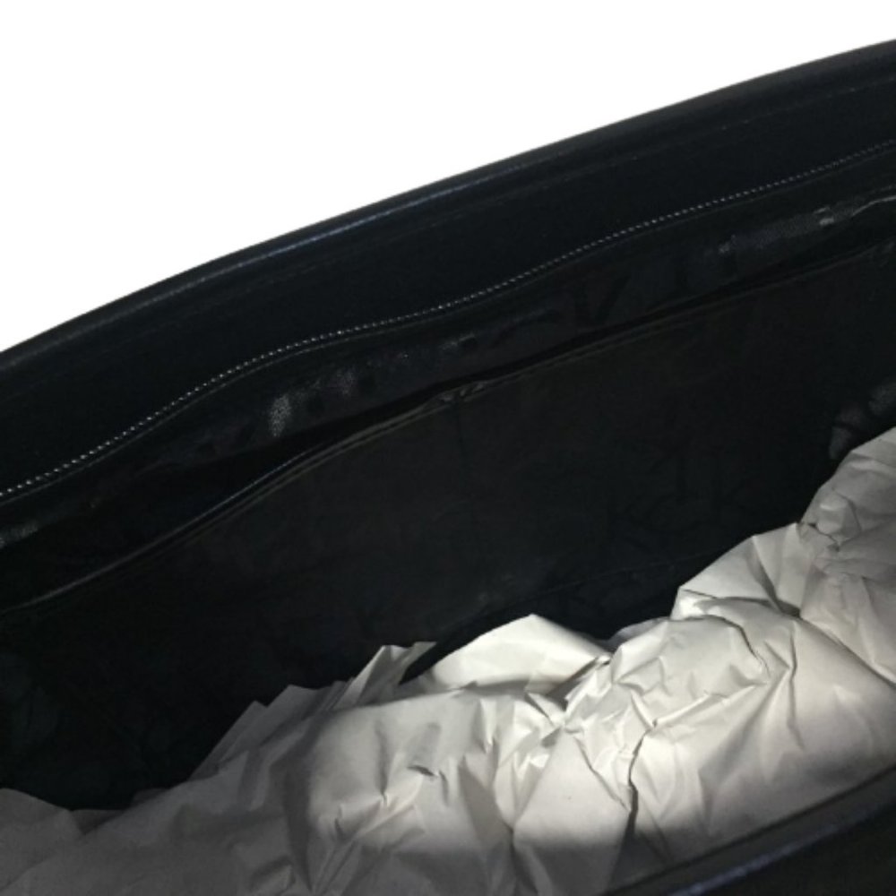 Calvin Klein Black Tote with Cardcase Purse Faux Leather Silver Accents - Picture 5 of 10